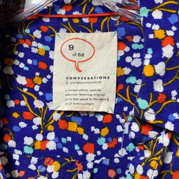 Anthropologie 9 of 52 Conversations Pop Potpourri Colloquial Buttondown Sz 2 - Picture 4 of 5